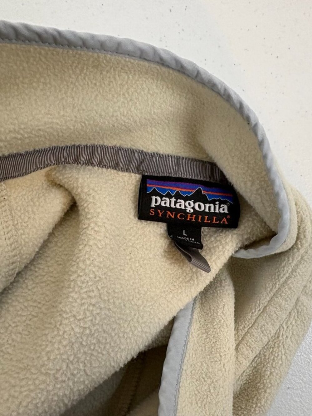 Patagonia Synchilla Snap T Fleece Jacket Womens Size L Brown White Pullover - Picture 4 of 6